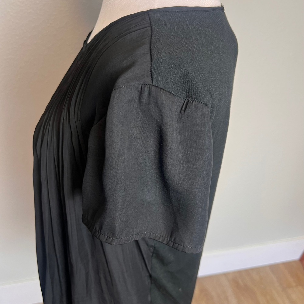 Dolan Anthropologie Black Pleated Blouse — Size M - Picture 3 of 7